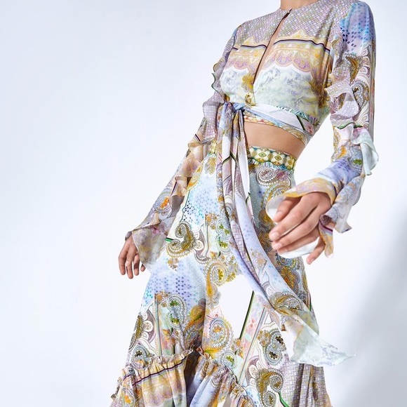 NWT Alexis Ferra Crop Tie Top in Rococco sz small - Picture 4 of 6